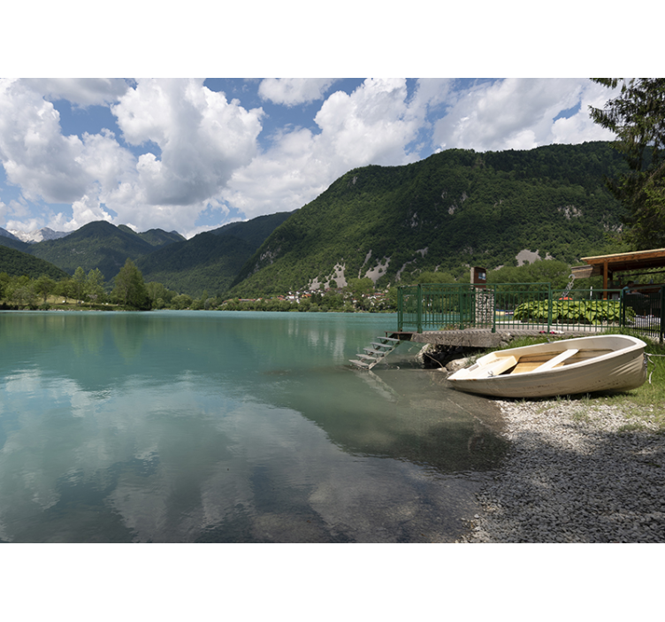 Tapisserie paysage lac tranquille perspective - TenStickers