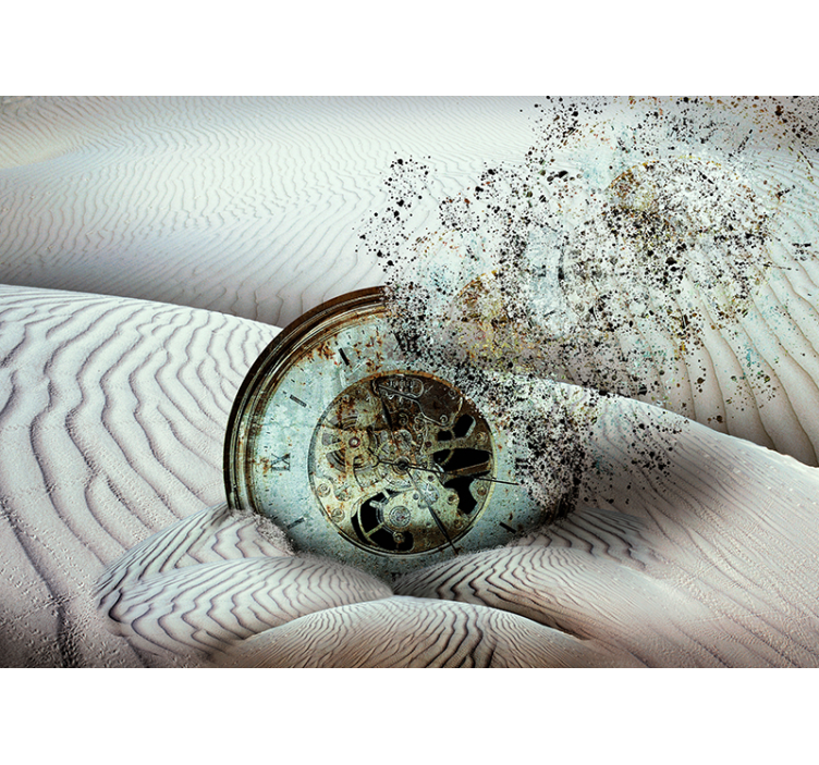 Tapisserie abstraite fragmentation des dunes de temps - TenStickers