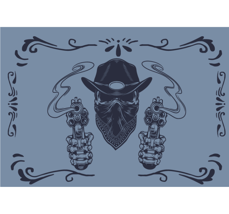 Tapisserie vintage duel de bandits cowboys - TenStickers