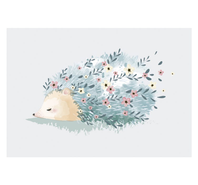 Tapisserie murale enfant style porc-épic floral - TenStickers