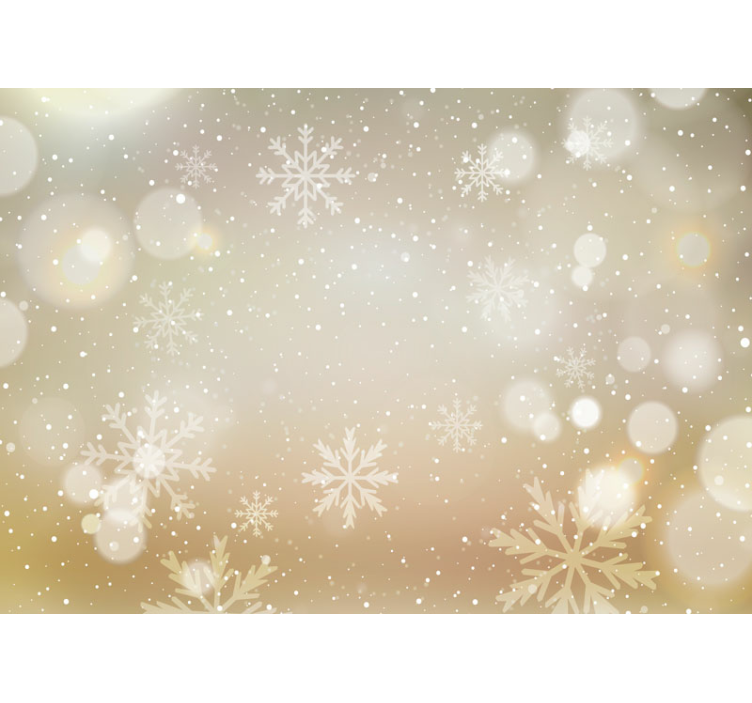 Tapisserie noel ambiance flocons beiges - TenStickers