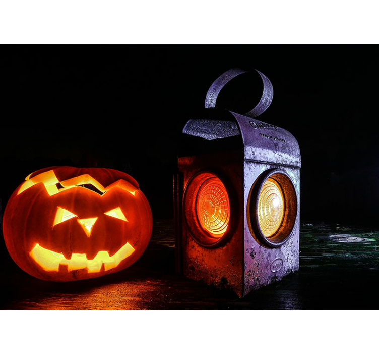 Tapisserie halloween lanterne jack-o'-lantern - TenStickers