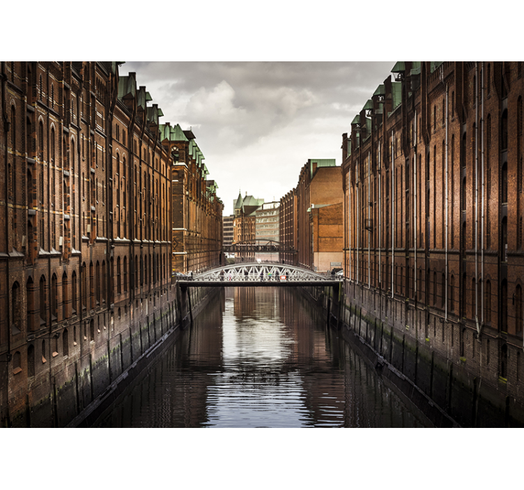 Tapisserie berlin vue sur le canal historique - TenStickers