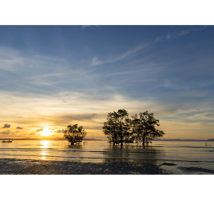 Tapisserie paysage coucher de soleil serein - TenStickers