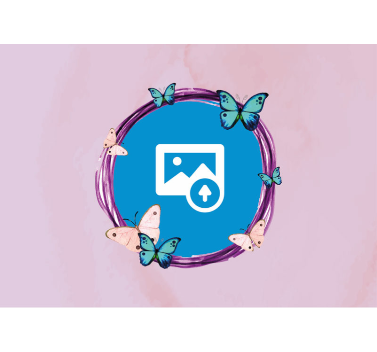 Tapisserie fleur tournesol accompagnée de papillons - TenStickers