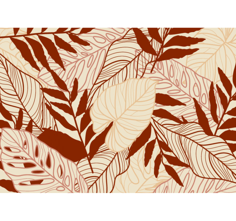 Papiers peints nature motifs de feuilles tropicales - TenStickers