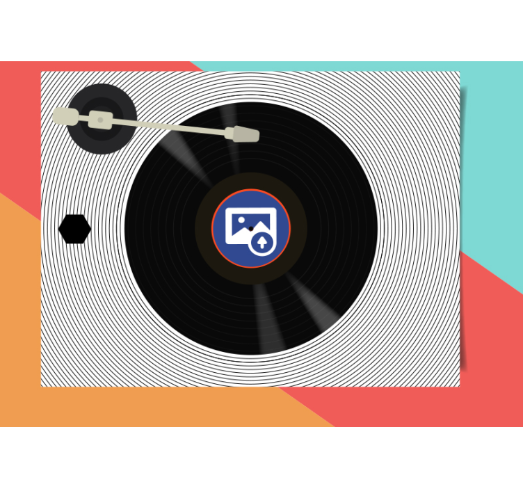 Tapisserie musique amour du disque vinyle - TenStickers