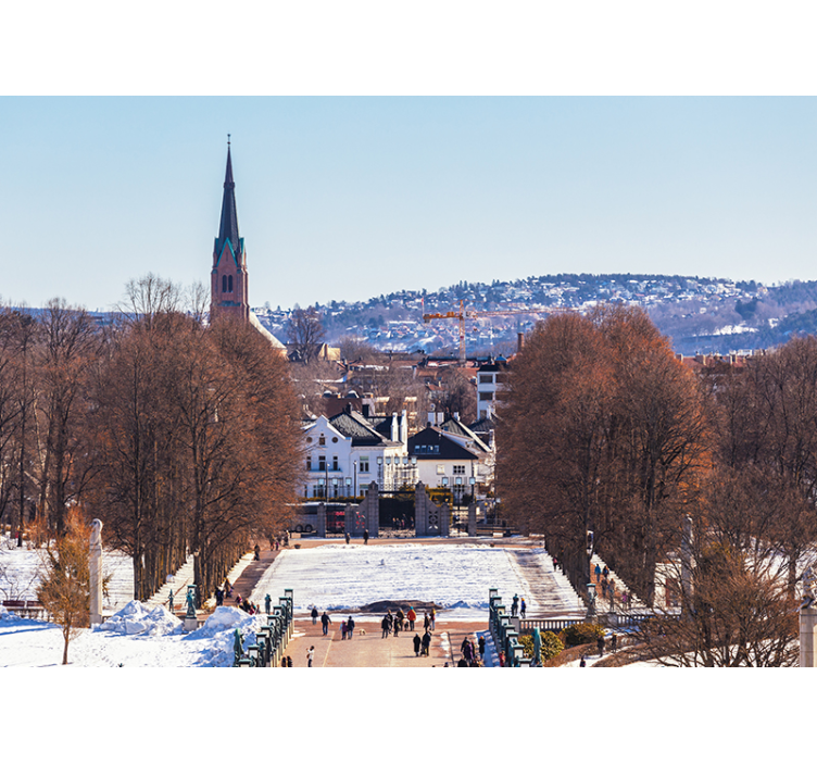Tapisserie villes et pays rue pittoresque de la ville - TenStickers