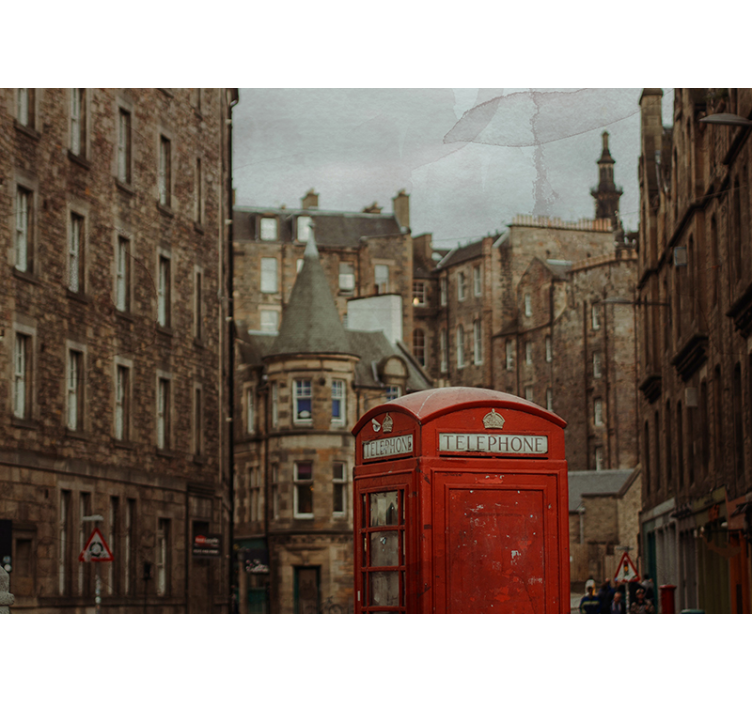 Tapisserie londres cabine téléphonique iconique - TenStickers