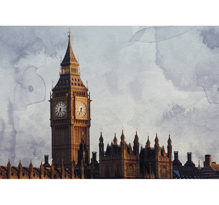 Tapisserie londres la tour big ben - TenStickers