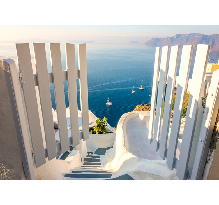 Tapisserie paysage voiliers sur l'océan - TenStickers