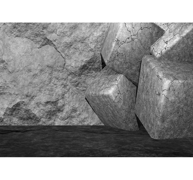 Tapisserie imitation pierre blocs de pierre fissurés - TenStickers