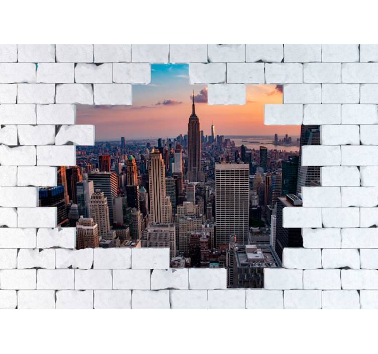 Tapisserie new york coucher de soleil sur manhattan - TenStickers