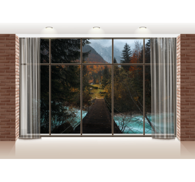 Tapisserie paysage chemin de montagne - TenStickers