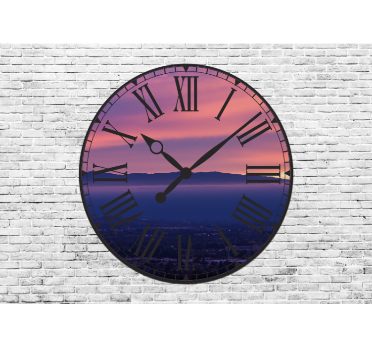 Tapisserie art élégante horloge romaine - TenStickers