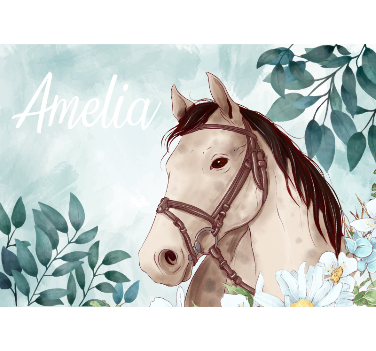Tapisserie animaux cheval avec nom - TenStickers