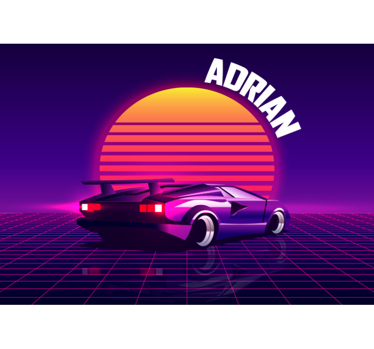 Tapisserie véhicule voiture de course rétro - TenStickers