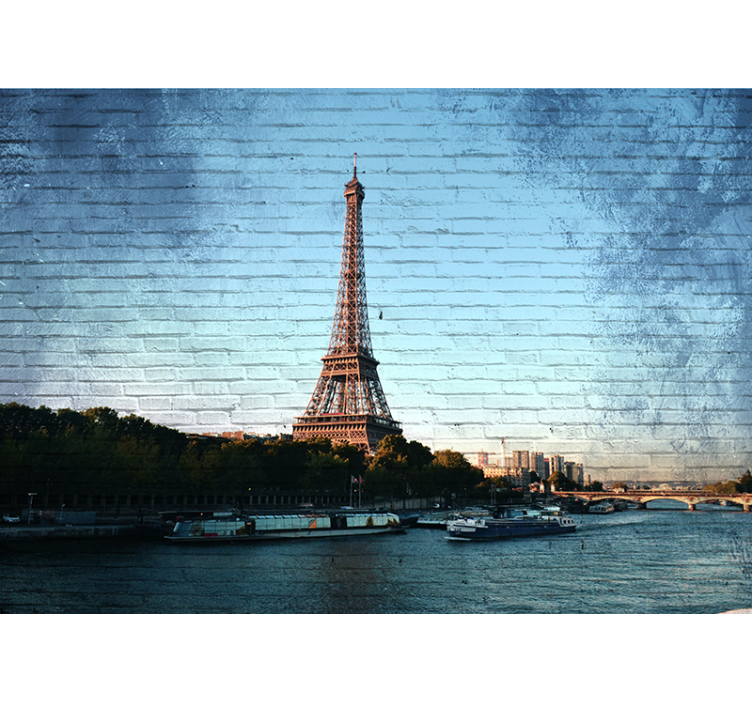 Tapisserie paris vue perspective tour eiffel - TenStickers