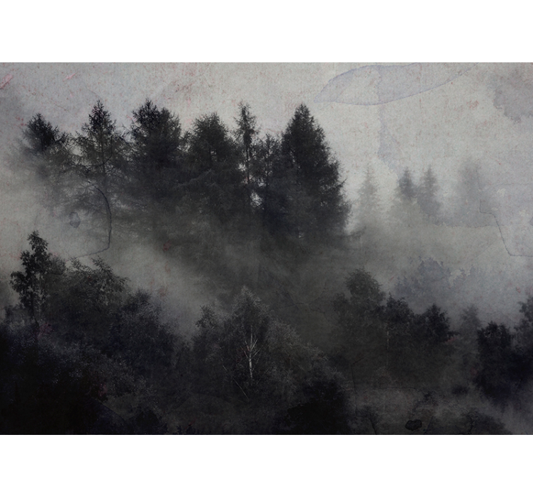 Tapisserie forêt atmosphère brumeuse - TenStickers