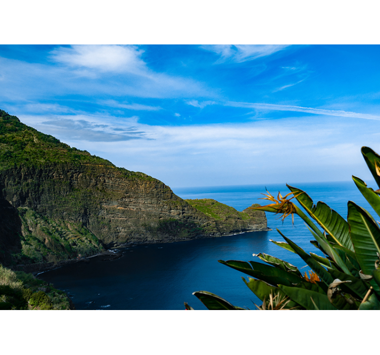 Tapisserie paysage vue sur montagne et mer - TenStickers