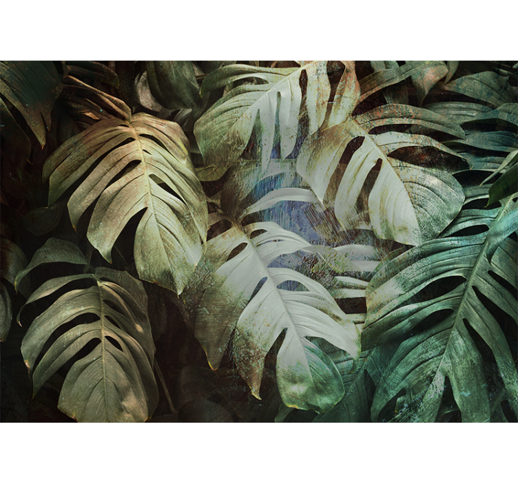 Photomurale feuilles vertes tropicales - TenStickers