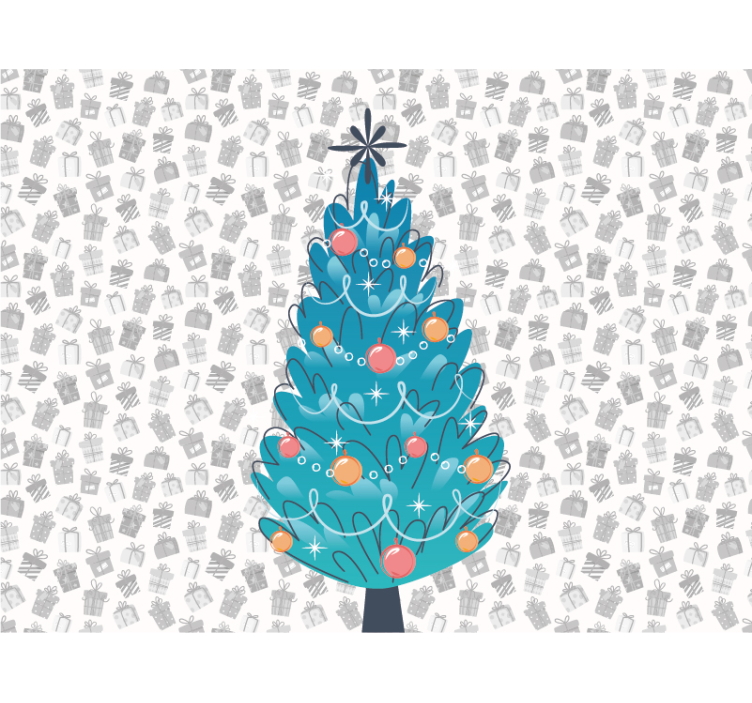 Tapisserie noel rassemblement festif d'animaux - TenStickers