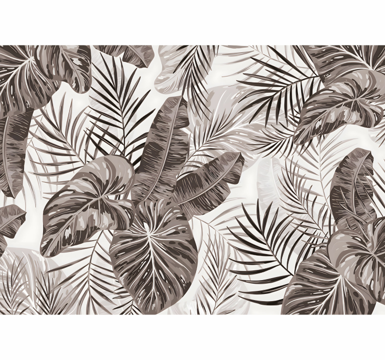 Tapisserie nature motif de feuille tropicale - TenStickers
