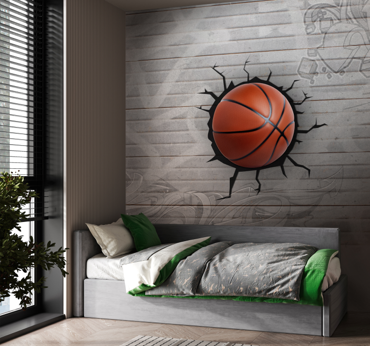 Papier peint 3D graffiti basketball - TenStickers