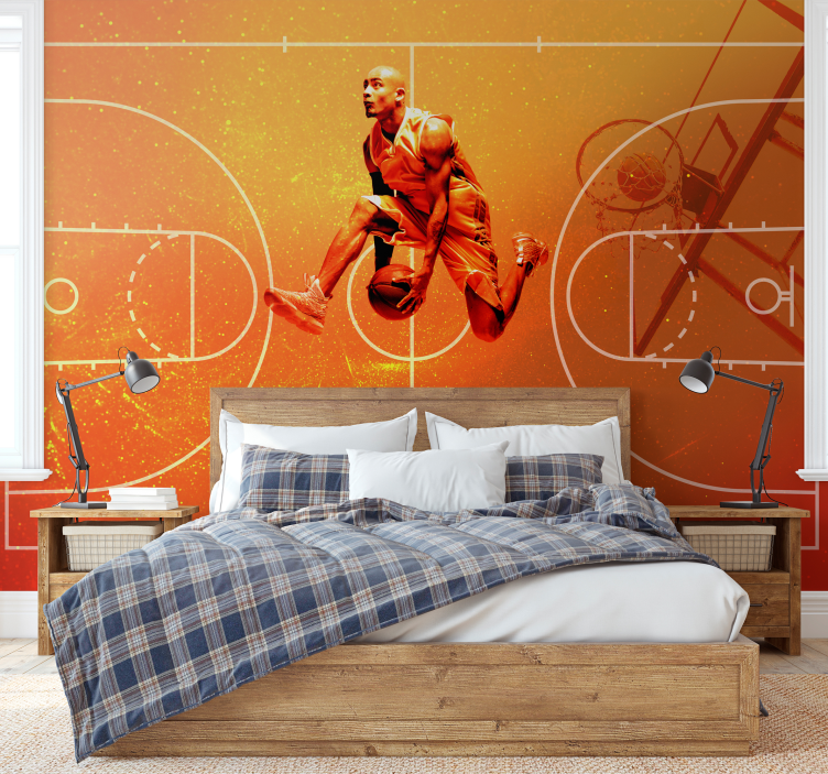 Papier peint chambre enfant collage basketball - TenStickers