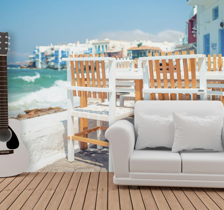 Papier peint paysage café grec - TenStickers