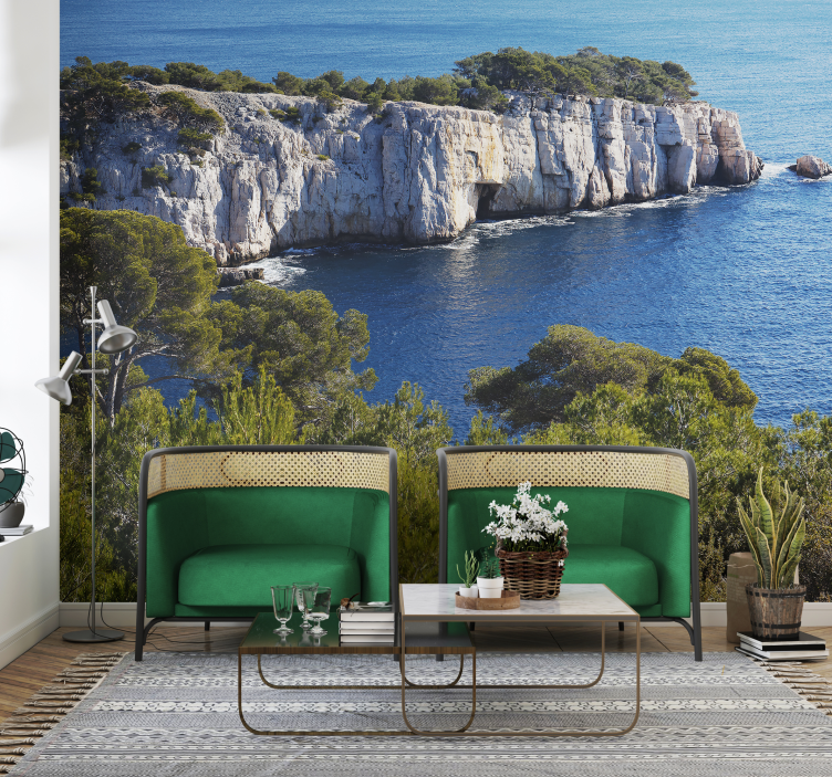 Tapisserie murale calanques de Marseille - TenStickers