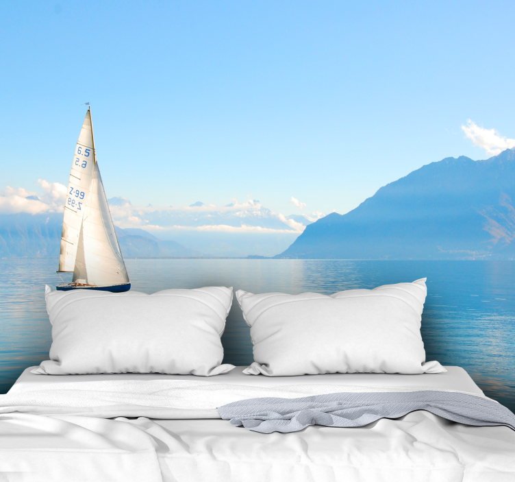 Papier peint mural mer Océan avec voiliers - TenStickers