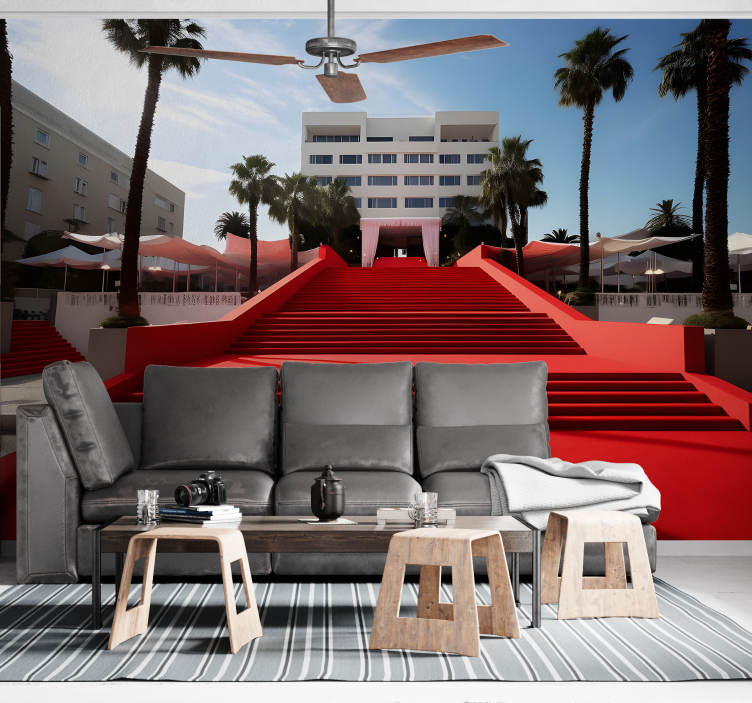 Tapisserie murale tapis rouge cannes - TenStickers