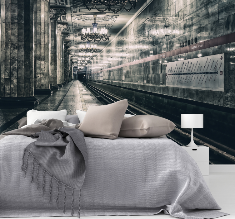 Papier peint 3d plate-forme de métro - TenStickers