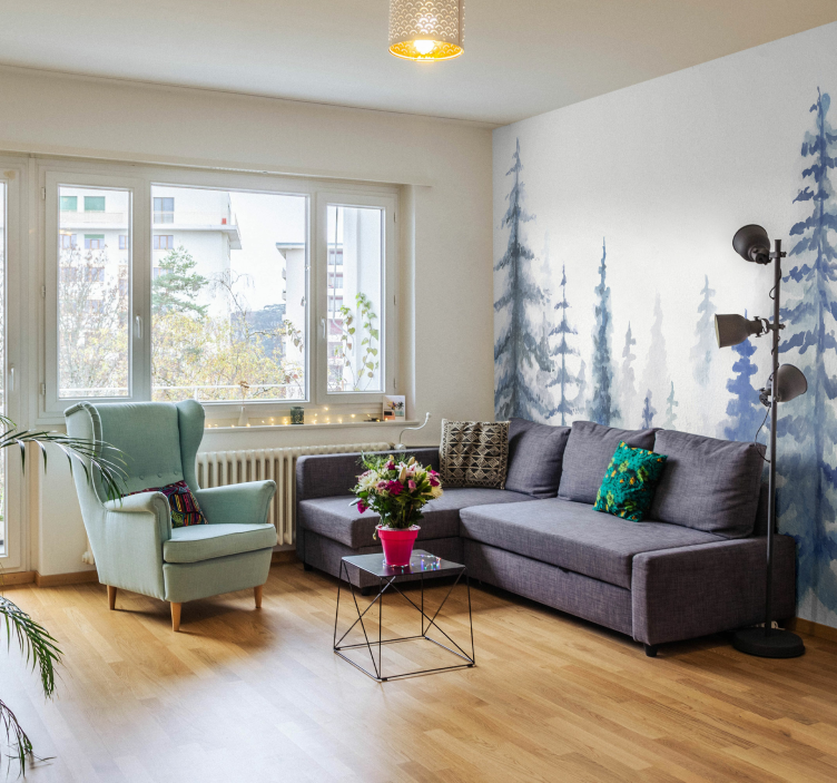 Papier peint panoramique forêt brumeuse - TenStickers