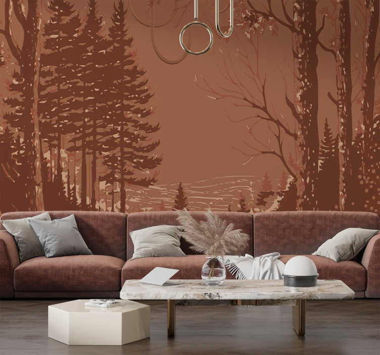 Papier peint panoramique terracotta nature abstraite - TenStickers