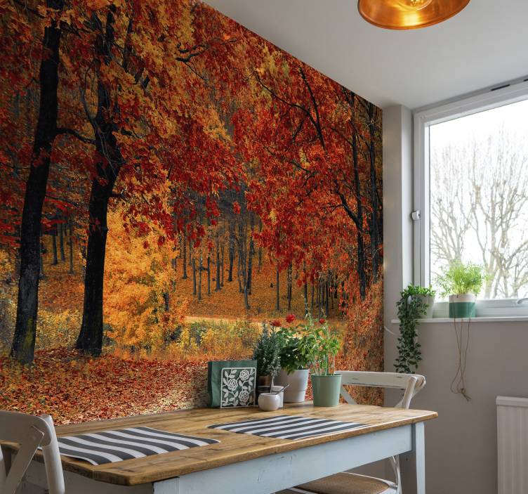 Papier peint paysage Arbres d'automne - TenStickers
