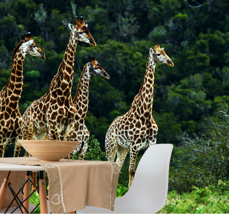 Papier peint mural Afrique Girafes naturelles originales - TenStickers