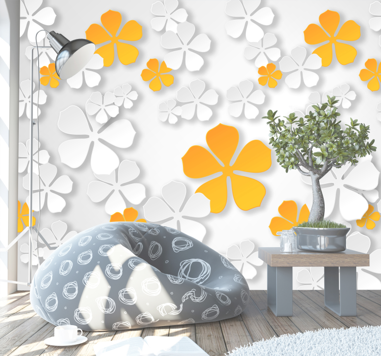 Papier peint zen Fleurs orientales - TenStickers