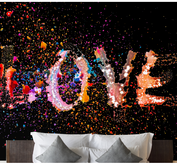 Papier peint mural amour Explosion d'amour multicolore - TenStickers