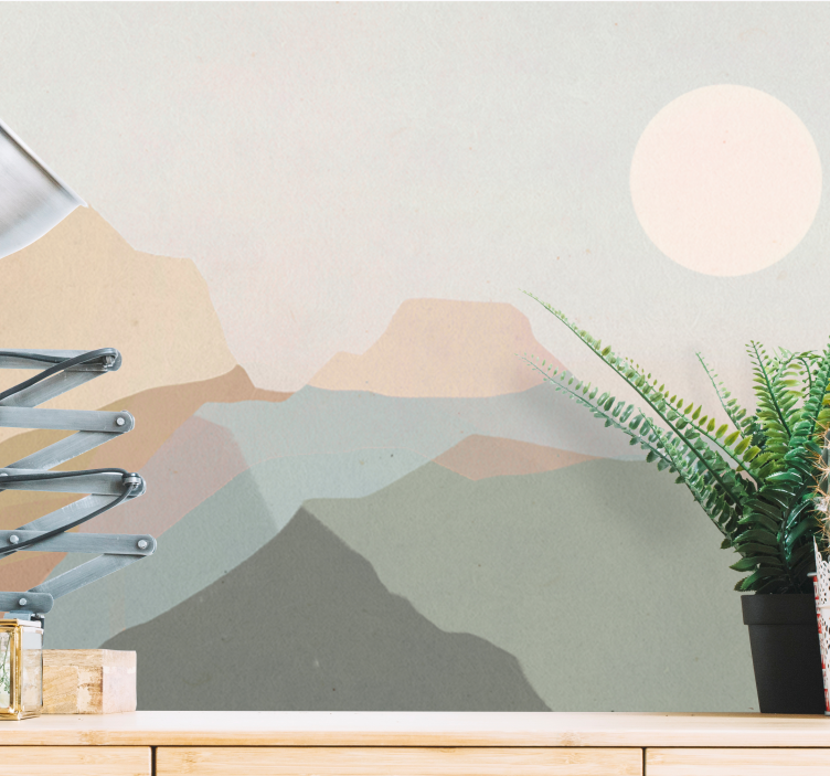 Papier peint mural arbres Vue sur la forêt dessinée à la main - TenStickers