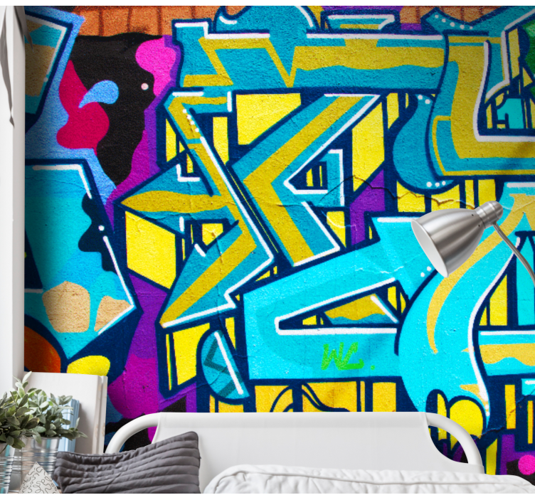 Papier peint graffitis colorés art urbain - TenStickers