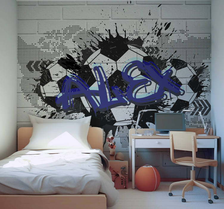 Papier peint graffiti football art urbain - TenStickers