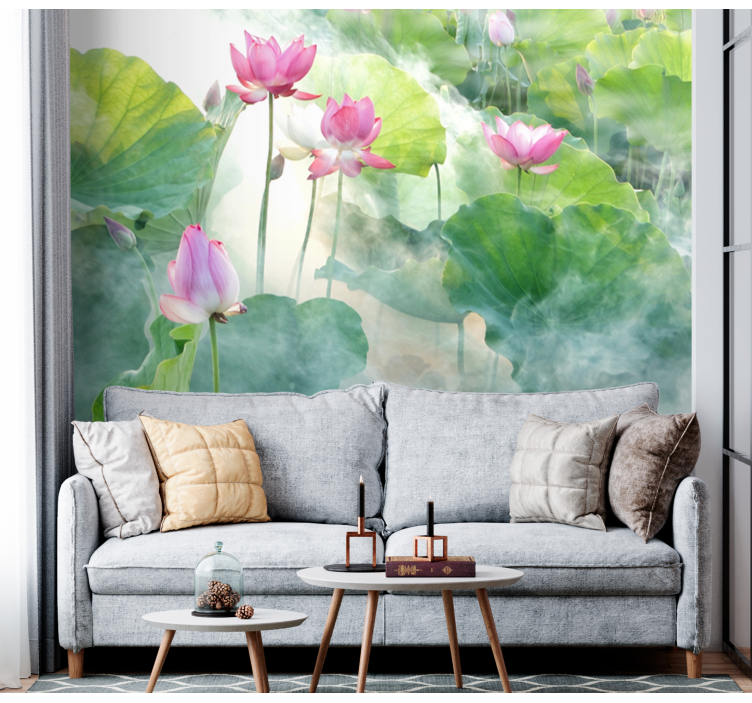 Papier peint zen fleurs de lotus paisibles - TenStickers