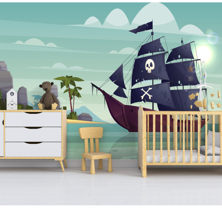 Tapisserie murale bateau de pirates - TenStickers