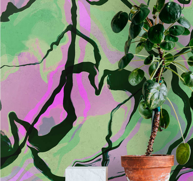 Tapisserie abstraite composition de formes organiques - TenStickers