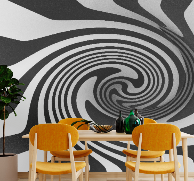 Tapisserie abstraite effet illusion spirale - TenStickers