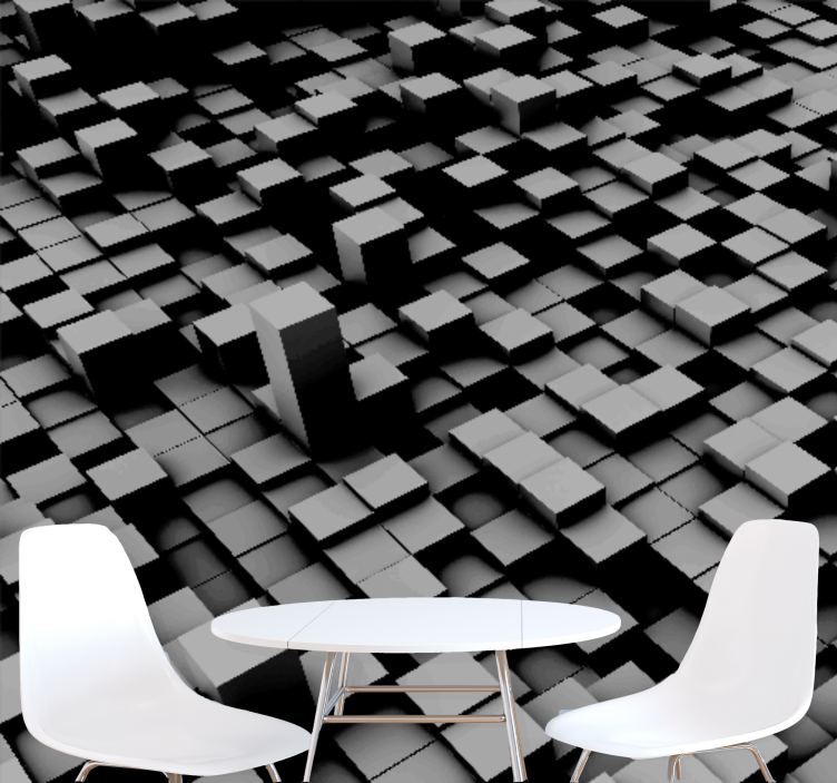 Tapisserie abstraite formation de blocs géométriques - TenStickers