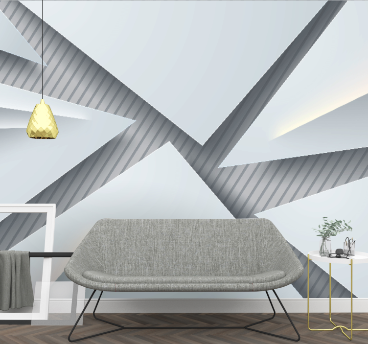 Tapisserie abstraite formes géométriques superposées - TenStickers