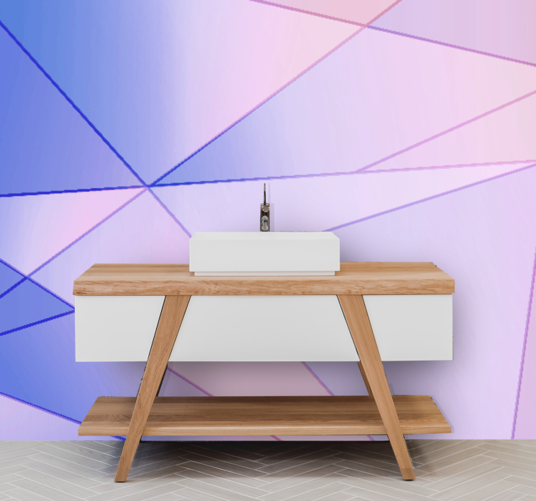 Tapisserie abstraite jeu de couleurs géométriques - TenStickers